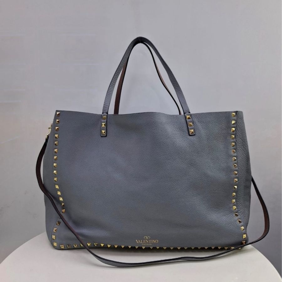 Valentino Tote Bag  (藍灰色和淺酒紅色）-1