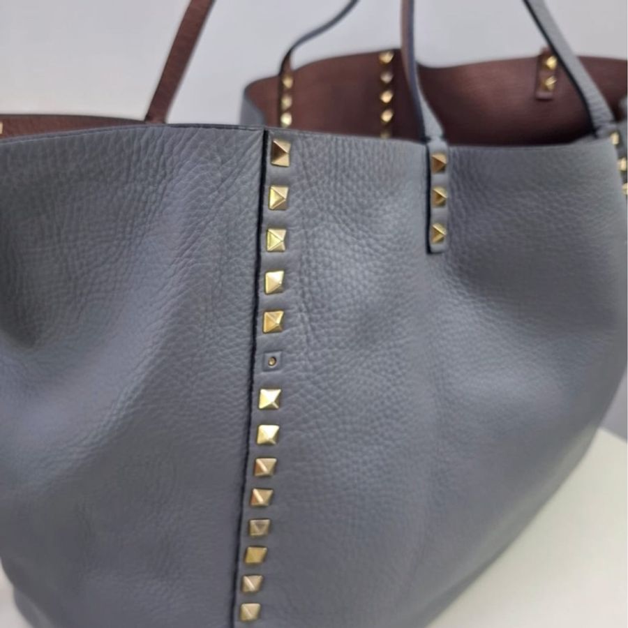 Valentino Tote Bag  (藍灰色和淺酒紅色）-2
