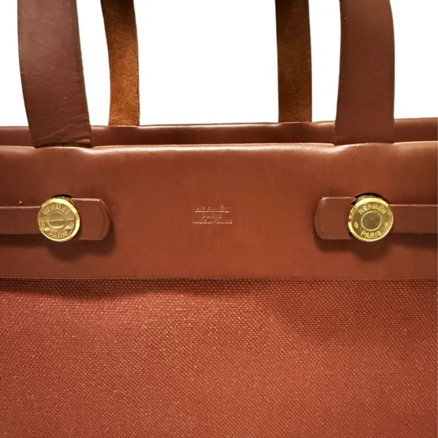 🍒HERMES HERBAG GM 絕版栗色托特包 2F241202-1-14
