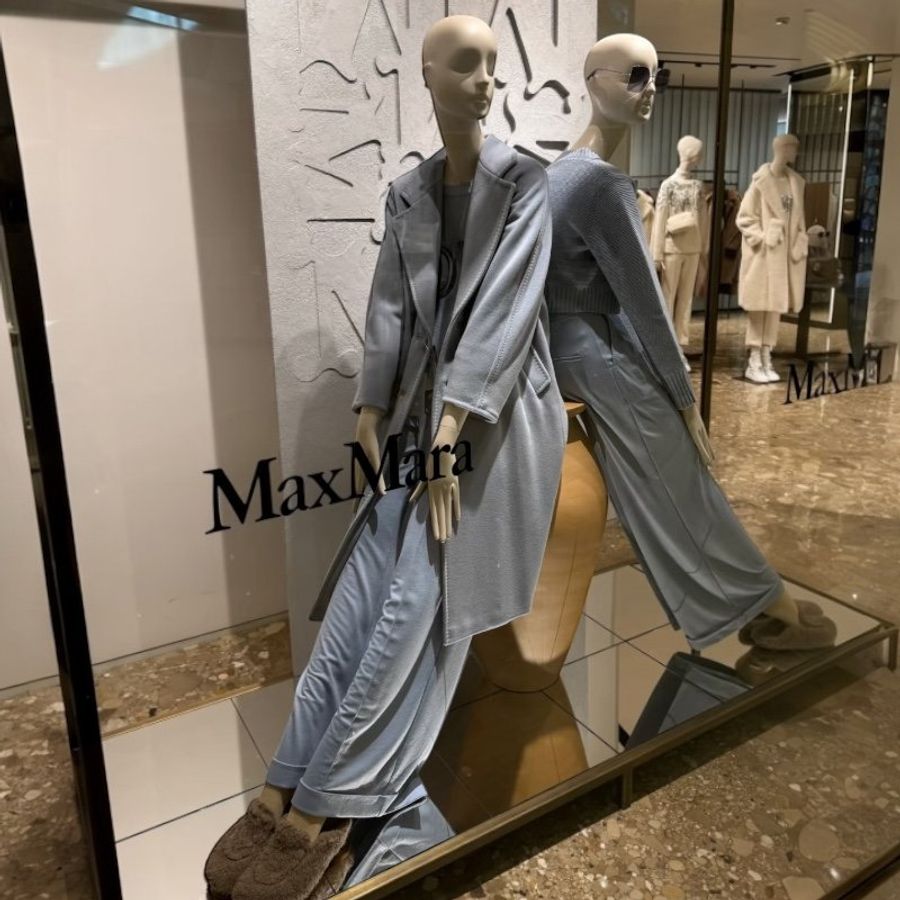 🧧新年特價活動🧧Max Mara 女款 101801 Madame 羊絨喀什米爾混紡經典大衣 蔚藍色 FR 40 M/42M-L《當季專櫃正售★全新商品 》-2