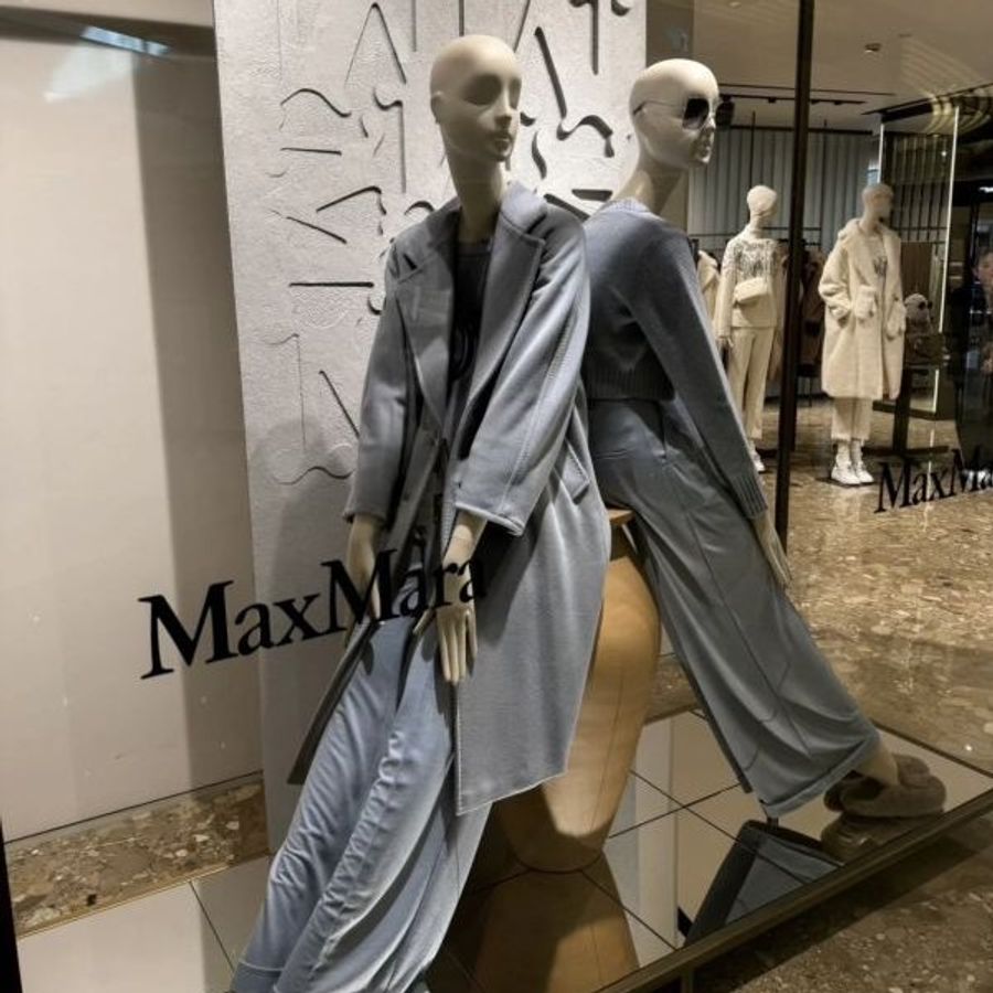 🧧新年特價活動🧧Max Mara 女款 101801 Madame 羊絨喀什米爾混紡經典大衣 蔚藍色 FR 40 M/42M-L《當季專櫃正售★全新商品 》-8
