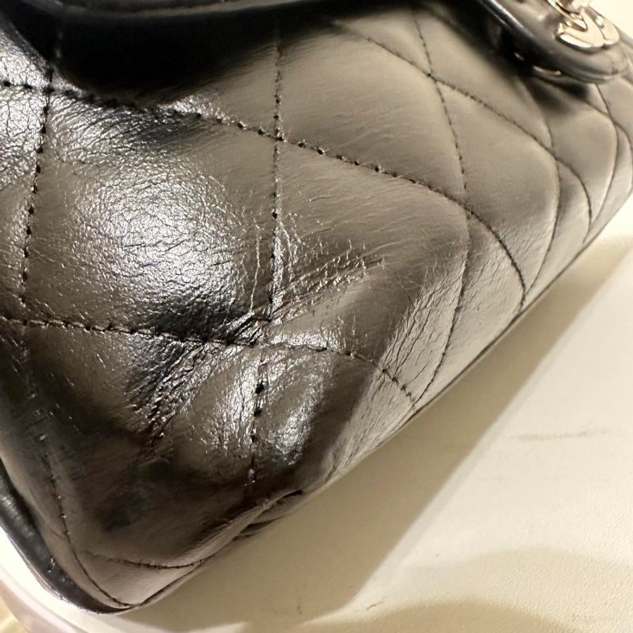 甜包/chanel vintage 香奈兒 kelly bag 銀扣(coco handle)羊皮提包(附背帶-8