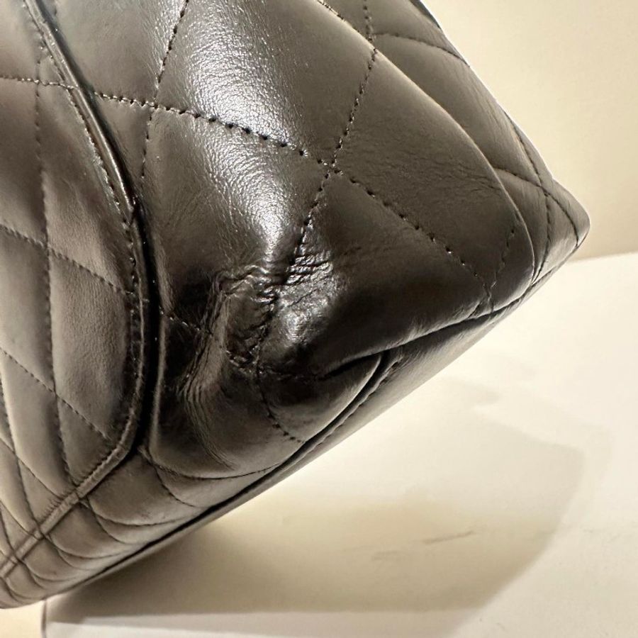 甜包/chanel vintage 香奈兒 kelly bag 銀扣(coco handle)羊皮提包(附背帶-10
