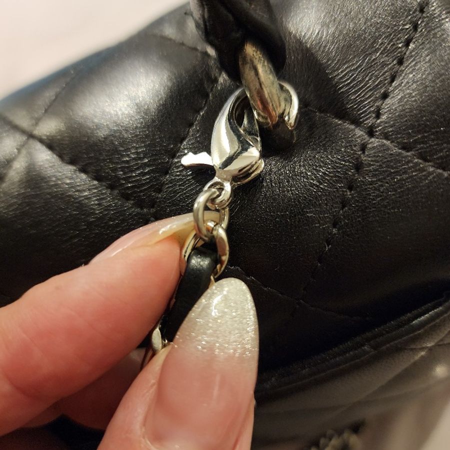 甜包/chanel vintage 香奈兒 kelly bag 銀扣(coco handle)羊皮提包(附背帶-18