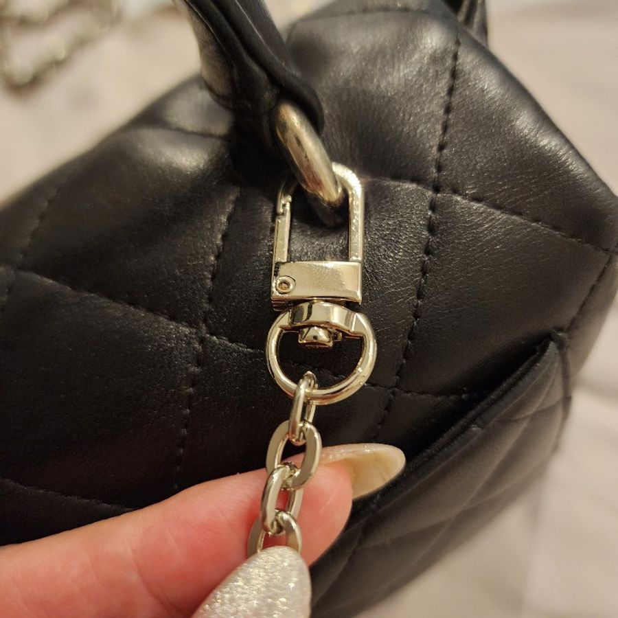 甜包/chanel vintage 香奈兒 kelly bag 銀扣(coco handle)羊皮提包(附背帶-19
