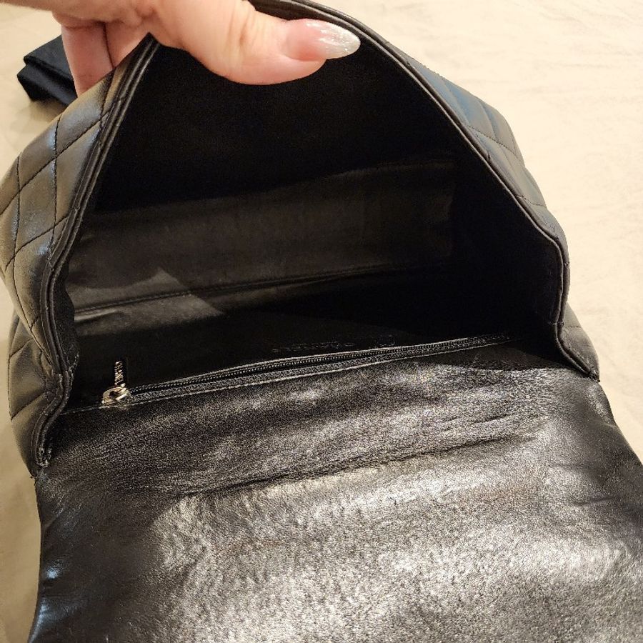 甜包/chanel vintage 香奈兒 kelly bag 銀扣(coco handle)羊皮提包(附背帶-11