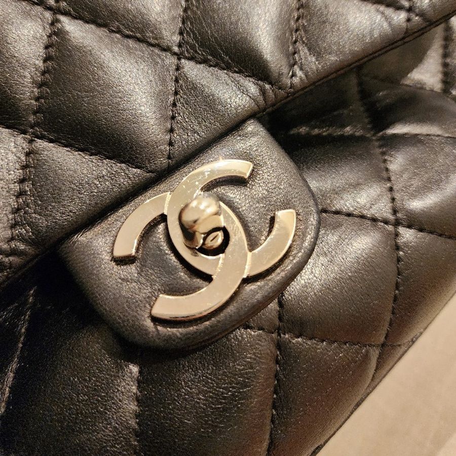 甜包/chanel vintage 香奈兒 kelly bag 銀扣(coco handle)羊皮提包(附背帶-13