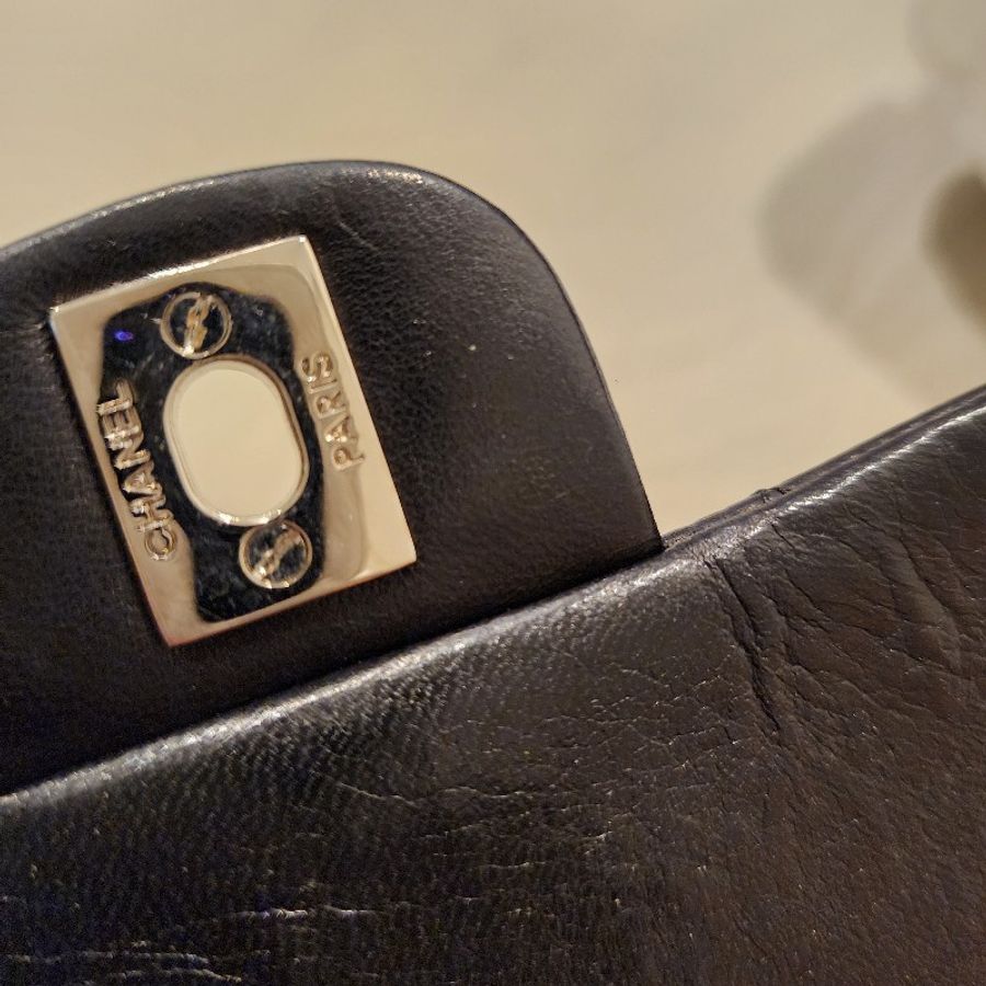 甜包/chanel vintage 香奈兒 kelly bag 銀扣(coco handle)羊皮提包(附背帶-14