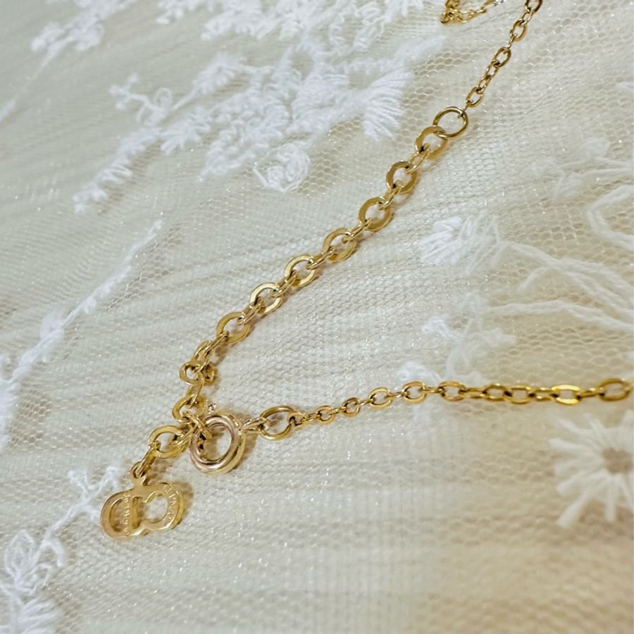 (保留中,請勿下單)Christian Dior 愛心簍空CD水鑽項鍊 極美✨-9