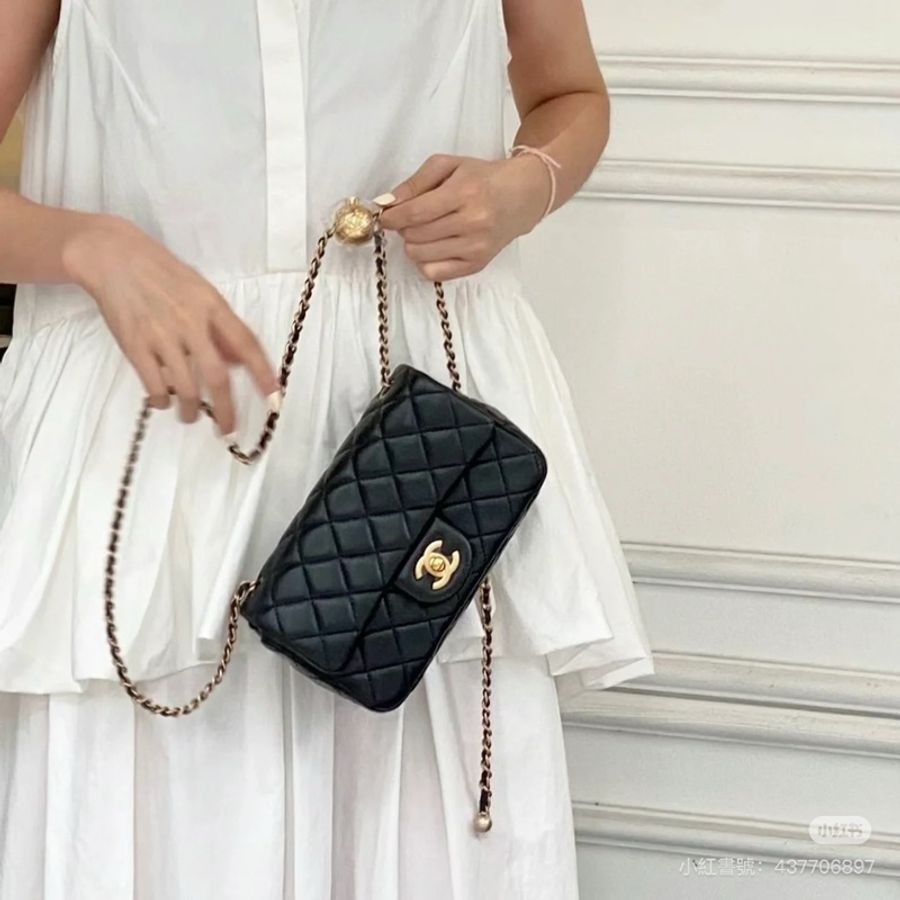 CHANEL 香奈兒 Classic flap bag CF mini 20 金球 鏈條包 斜背包 肩背包 側背包 手提包-6