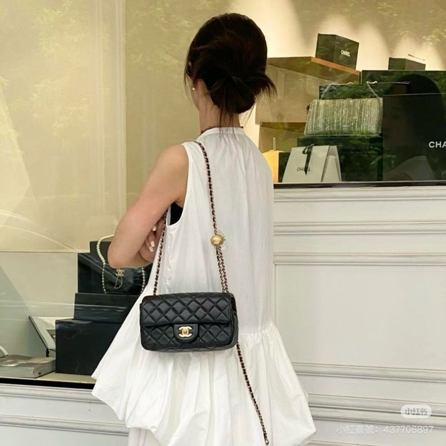 CHANEL 香奈兒 Classic flap bag CF mini 20 金球 鏈條包 斜背包 肩背包 側背包 手提包-8