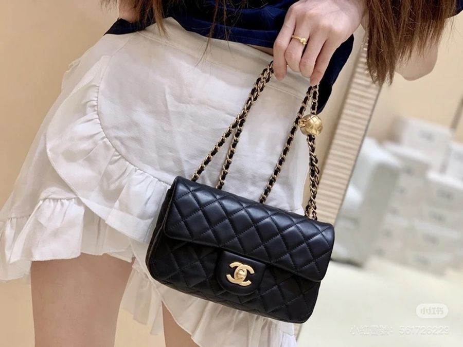 CHANEL 香奈兒 Classic flap bag CF mini 20 金球 鏈條包 斜背包 肩背包 側背包 手提包-13