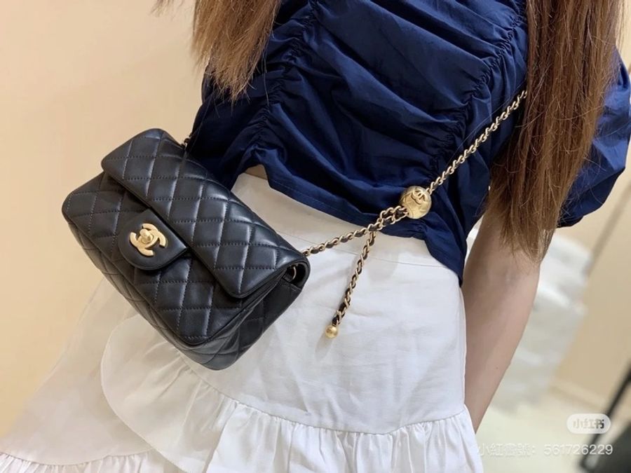CHANEL 香奈兒 Classic flap bag CF mini 20 金球 鏈條包 斜背包 肩背包 側背包 手提包-14