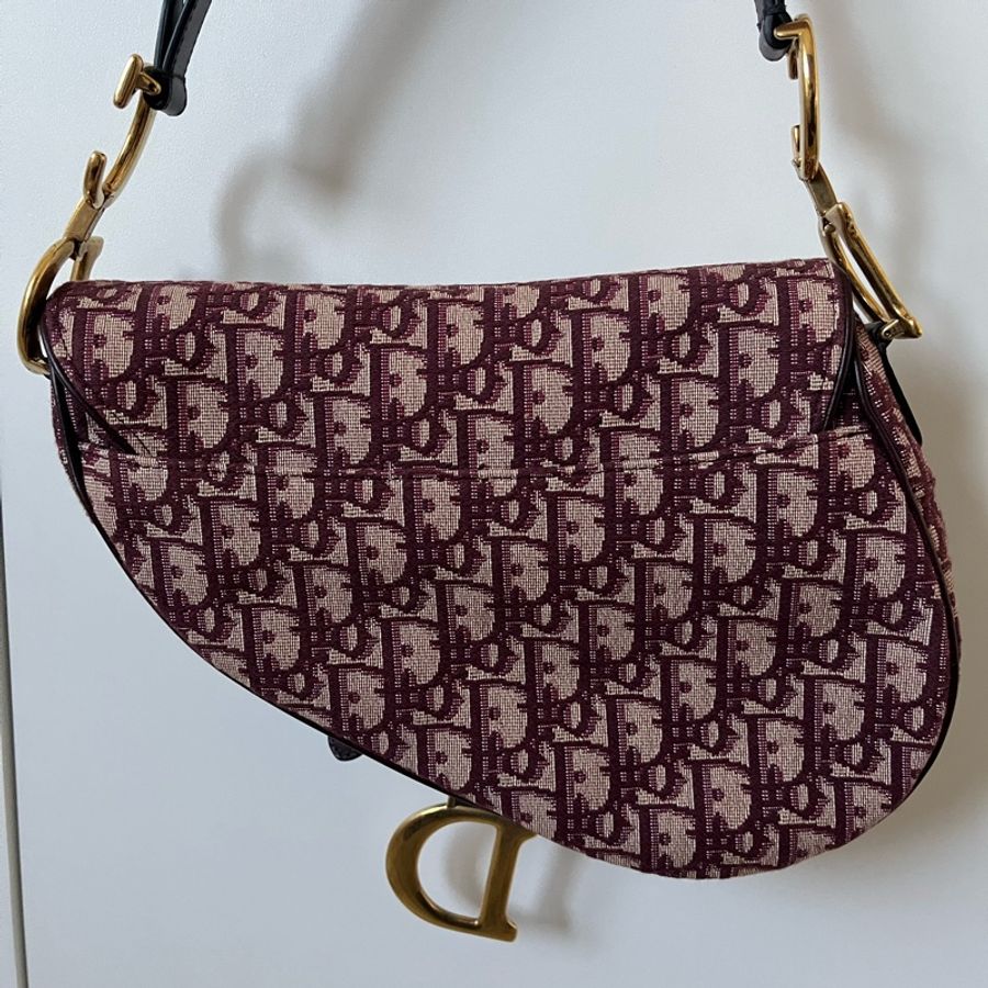 Dior Saddle經典老花馬鞍包迷人紅-7