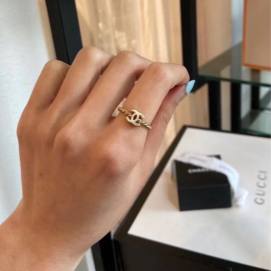 CHANEL 香奈兒 金色 戒指 雙c標誌 金色 戒子 飾品-0