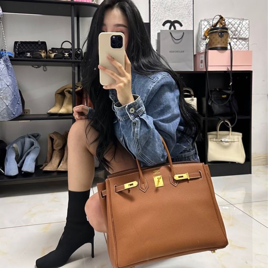 Hermes Birkin 35金棕色 愛馬仕鉑金包 愛馬仕包包-2
