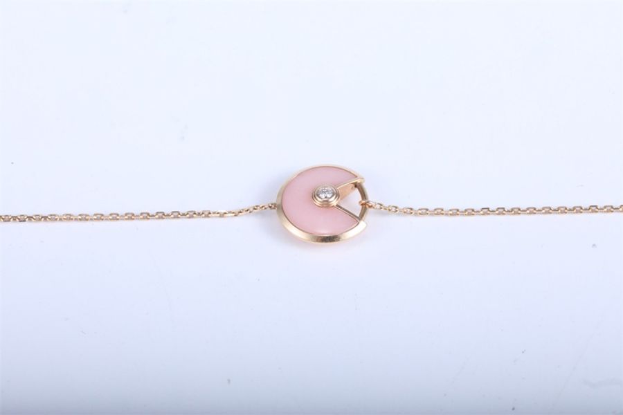 CARTIER(卡地亞) AMULETTE 護S身符 手鏈 超小號 粉貝母 S-M碼 玫瑰金-2