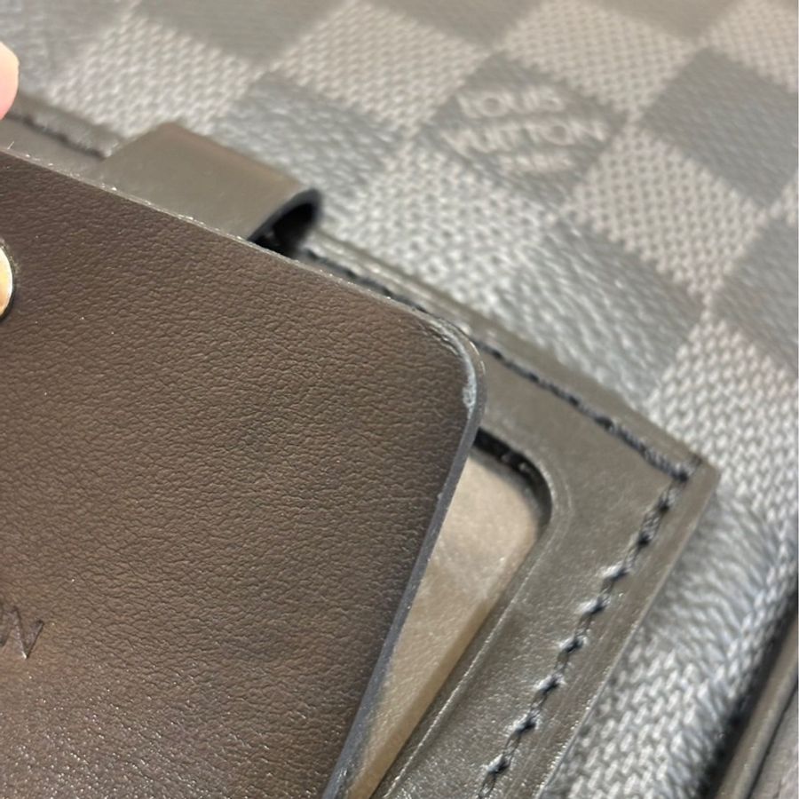 Louis Vuitton N40188 黑棋盤格帆布拉鍊斜背郵差包-24