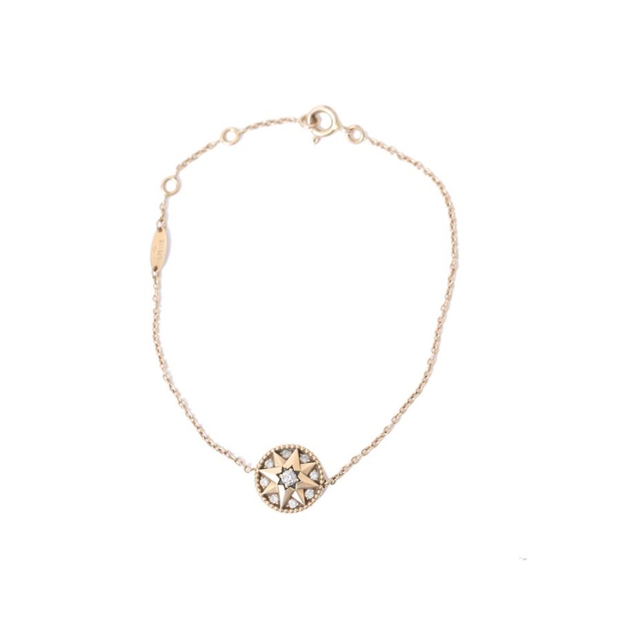 DIOR(迪奧) ROSE DES VENTS 羅盤 八芒星滿鑽手鏈 S-M碼 玫瑰金-4