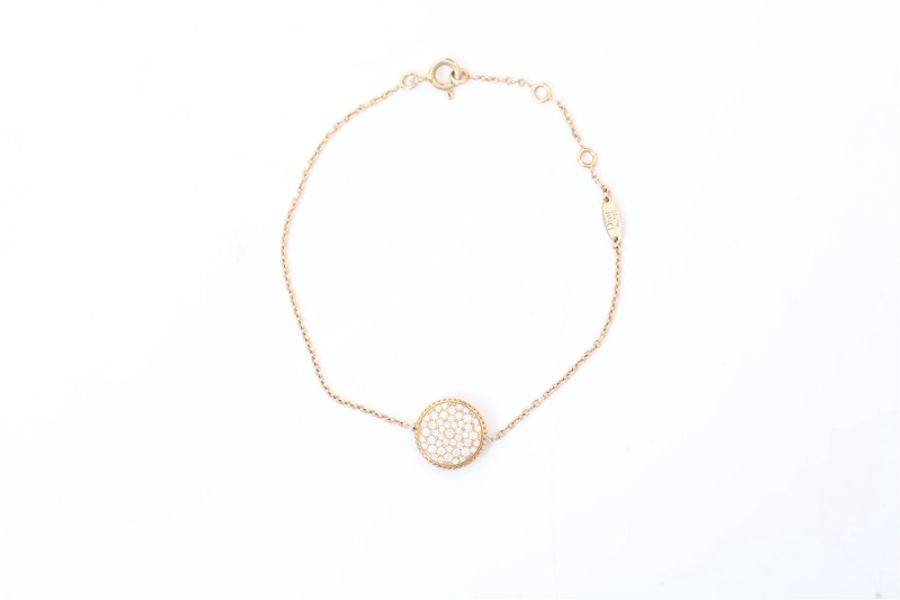 DIOR(迪奧) ROSE DES VENTS 羅盤 八芒星滿鑽手鏈 S-M碼 玫瑰金-5
