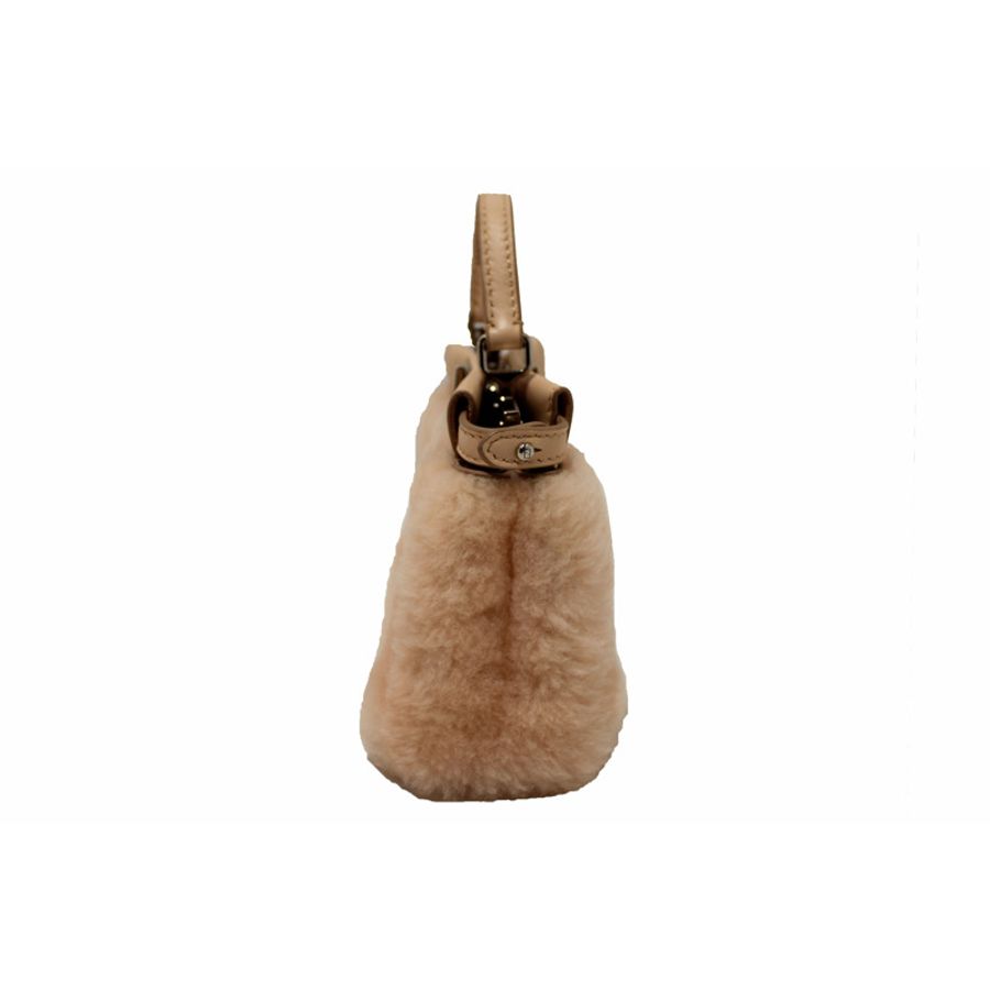 Fendi Pink Shearling and Leather Micro Peekaboo Bag-6