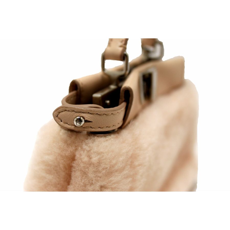 Fendi Pink Shearling and Leather Micro Peekaboo Bag-9