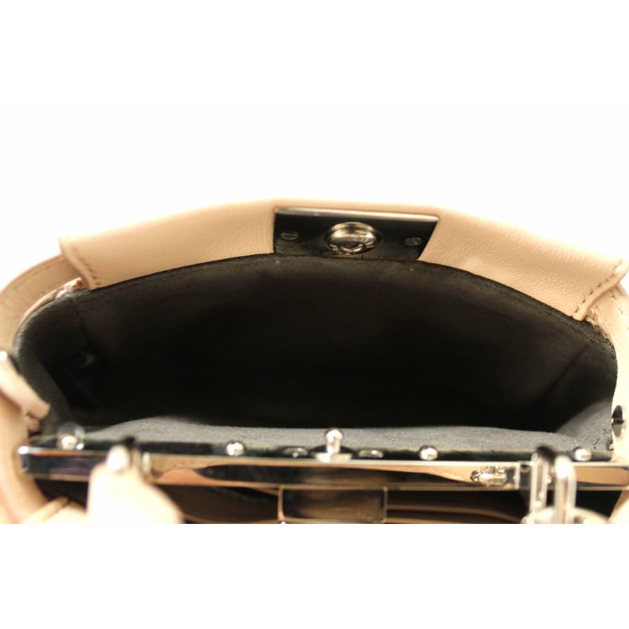 Fendi Pink Shearling and Leather Micro Peekaboo Bag-13