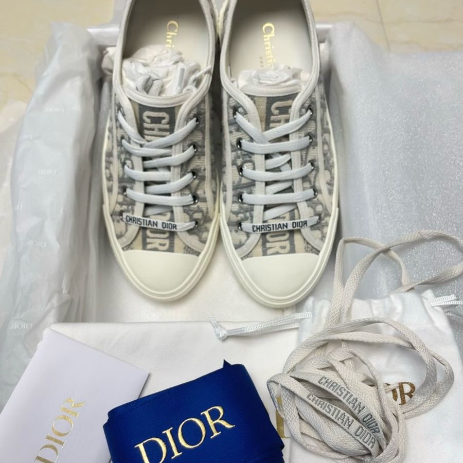 Dior 帆布鞋灰色-4