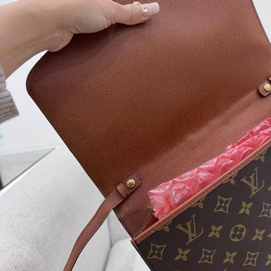lv 路易威登 vintage 經𠔓 老花 手拿包 斜背包 肩背包 側背包 手提包-9