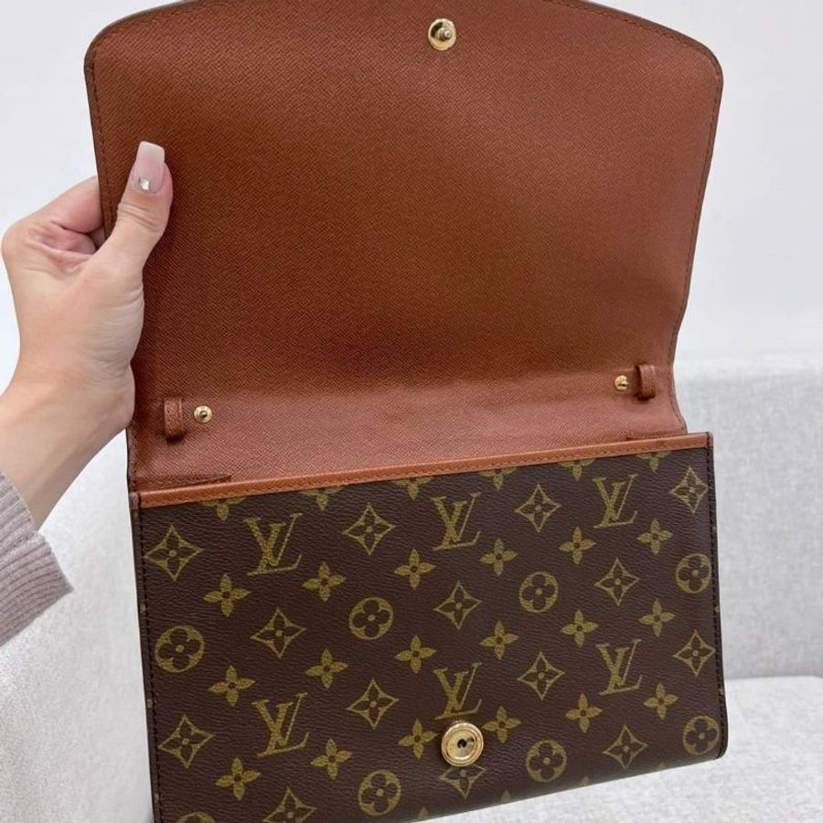 lv 路易威登 vintage 經𠔓 老花 手拿包 斜背包 肩背包 側背包 手提包-18