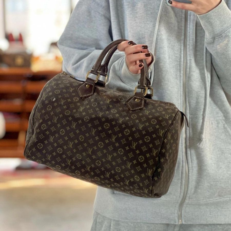 Louis Vuitton LV Speedy 30 MiniLin Bandoulière 牛仔 丹寧 緹花布 枕頭包 手提包 肩背包 側背包 斜背包-6