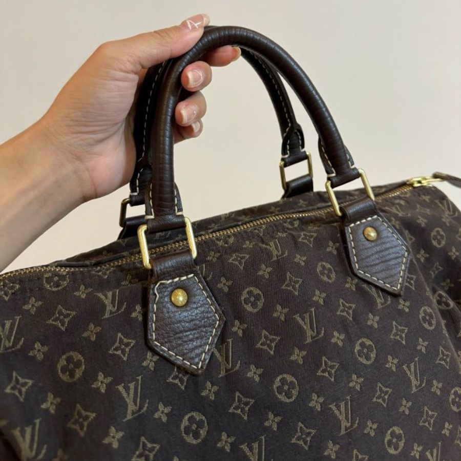Louis Vuitton LV Speedy 30 MiniLin Bandoulière 牛仔 丹寧 緹花布 枕頭包 手提包 肩背包 側背包 斜背包-14
