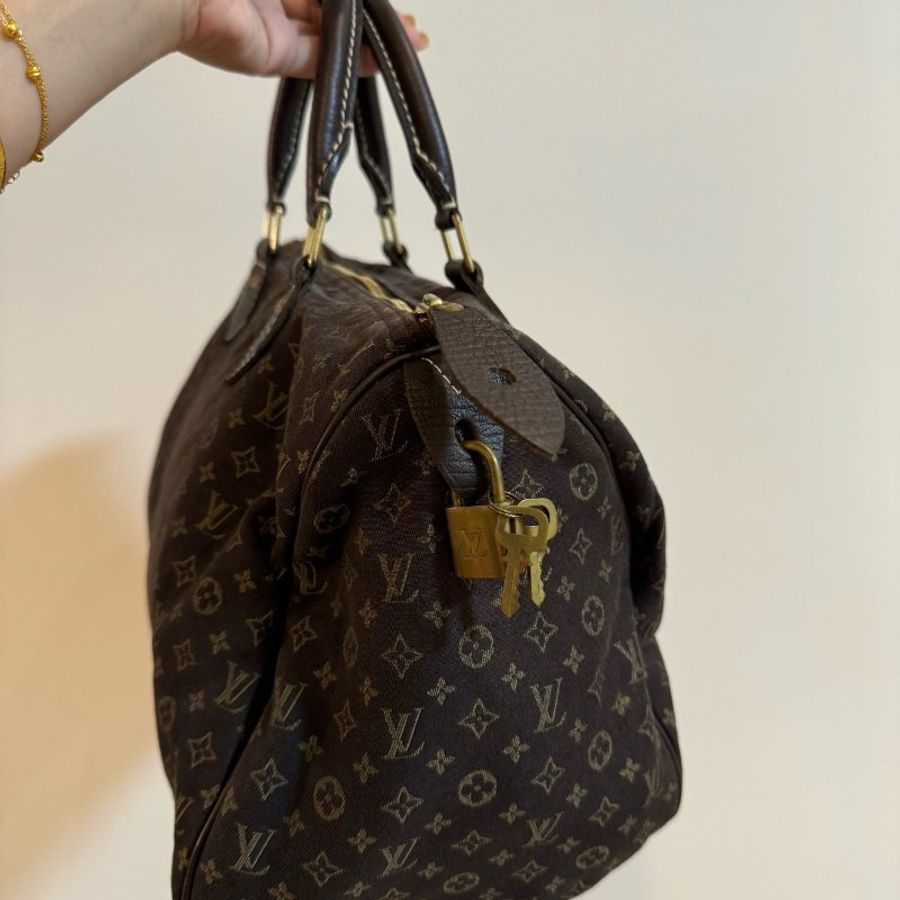 Louis Vuitton LV Speedy 30 MiniLin Bandoulière 牛仔 丹寧 緹花布 枕頭包 手提包 肩背包 側背包 斜背包-16