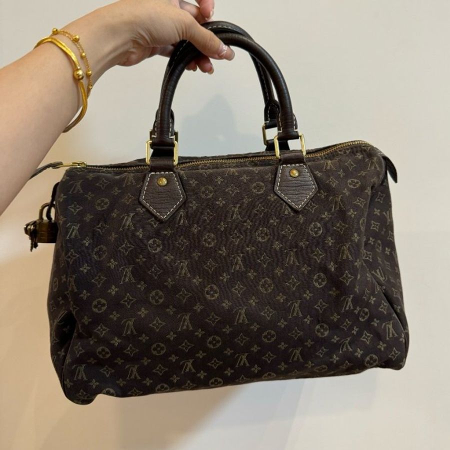 Louis Vuitton LV Speedy 30 MiniLin Bandoulière 牛仔 丹寧 緹花布 枕頭包 手提包 肩背包 側背包 斜背包-18