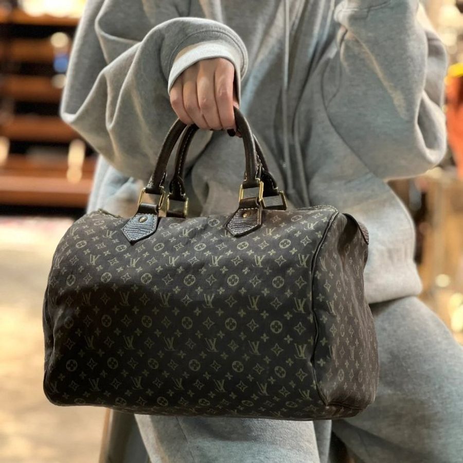 Louis Vuitton LV Speedy 30 MiniLin Bandoulière 牛仔 丹寧 緹花布 枕頭包 手提包 肩背包 側背包 斜背包-21