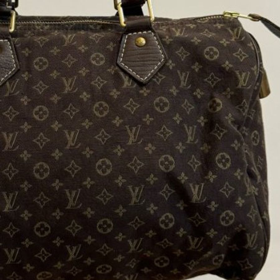 Louis Vuitton LV Speedy 30 MiniLin Bandoulière 牛仔 丹寧 緹花布 枕頭包 手提包 肩背包 側背包 斜背包-23