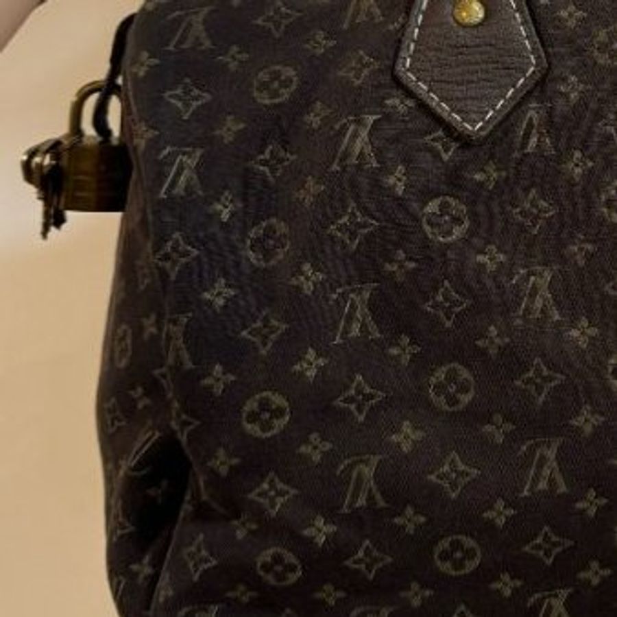 Louis Vuitton LV Speedy 30 MiniLin Bandoulière 牛仔 丹寧 緹花布 枕頭包 手提包 肩背包 側背包 斜背包-32