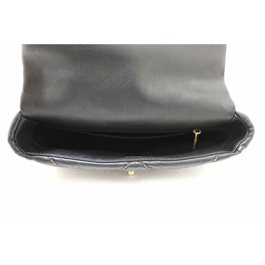 Limited Edition Chanel 19 Medium Black Quilted Lambskin Leather Shoulder Crossbody Bag-13