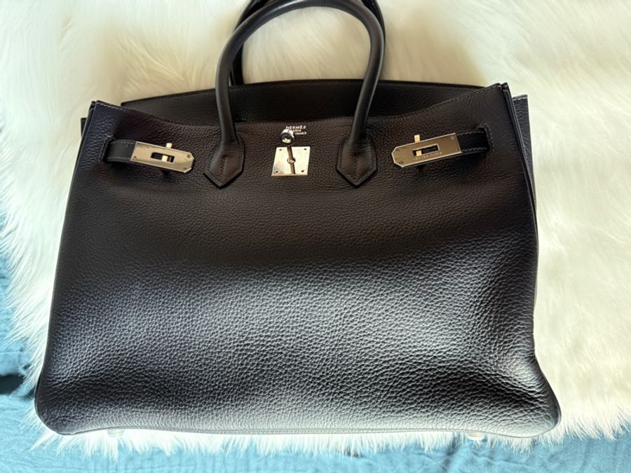 Hermes 愛馬仕鉑金包 35 黑色 近全新-18