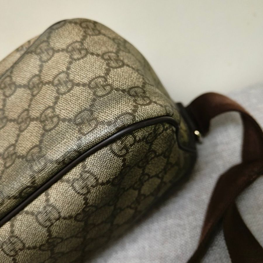 ‼️年終出清‼️12/6~12/29限時驚喜價🎁㊣✨Gucci✨古馳 咖啡色 老花 帆布 GG 肩背包 斜背包 腋下包 郵差包/二手包/二手精品🌳二手樹屋🌳-11