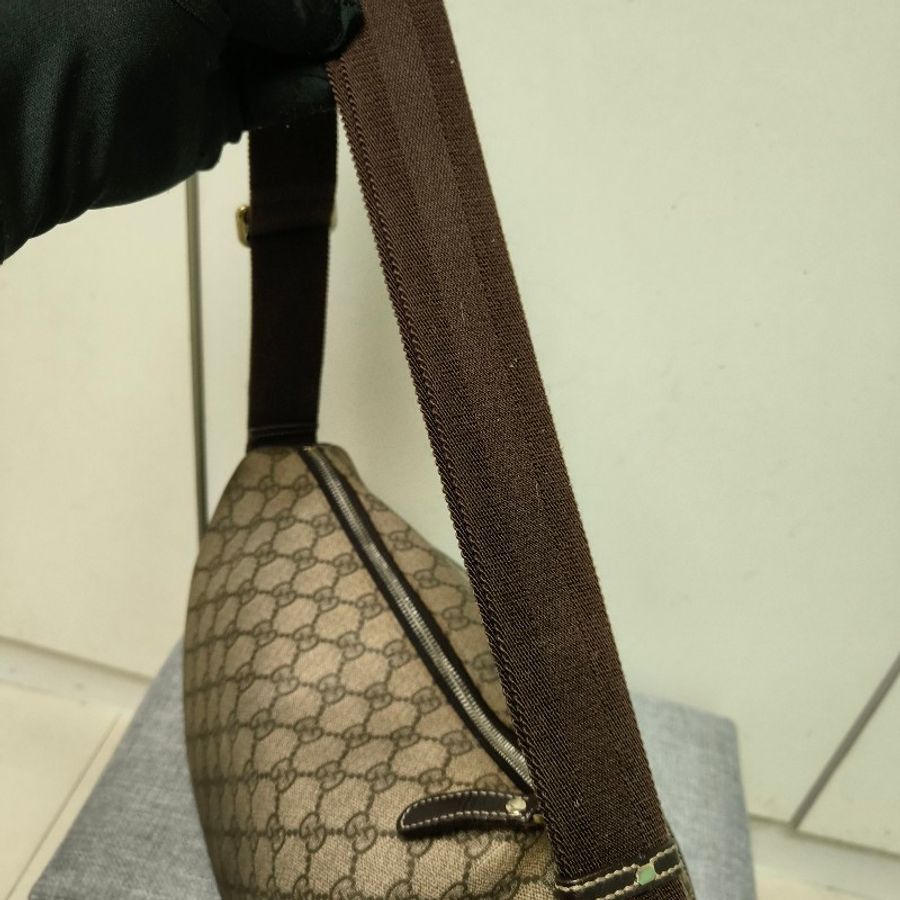 ‼️年終出清‼️12/6~12/29限時驚喜價🎁㊣✨Gucci✨古馳 咖啡色 老花 帆布 GG 肩背包 斜背包 腋下包 郵差包/二手包/二手精品🌳二手樹屋🌳-31