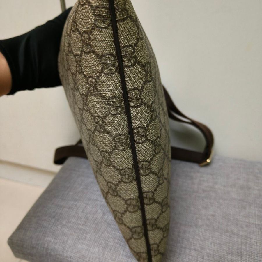 🔥10/3-10/31週年慶🔥【超狂優惠】【8成新】㊣✨Gucci✨古馳 咖啡色 老花 帆布 GG 扁包 肩背包 斜背包/二手包/二手精品🌳二手樹屋🌳-7