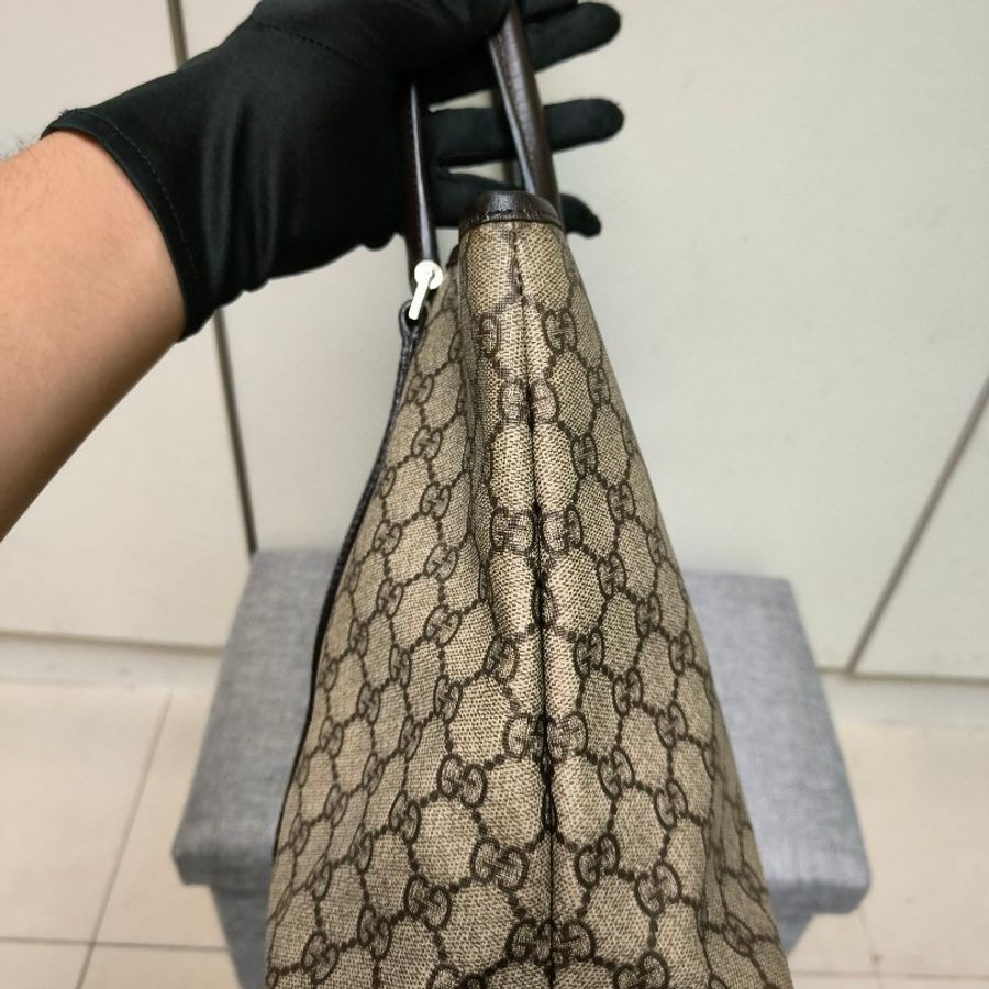 【8成新】㊣✨Gucci✨古馳 咖啡色 老花 帆布 GG 托特包 文件包/二手包/二手精品🌳二手樹屋🌳-3
