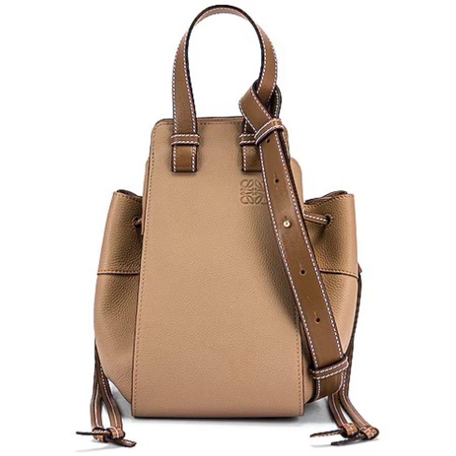 LOEWE Hammock DW Small Bag Sand & Mink Color / 小號 吊床包 沙色拼貂褐色小型手提肩背包-5
