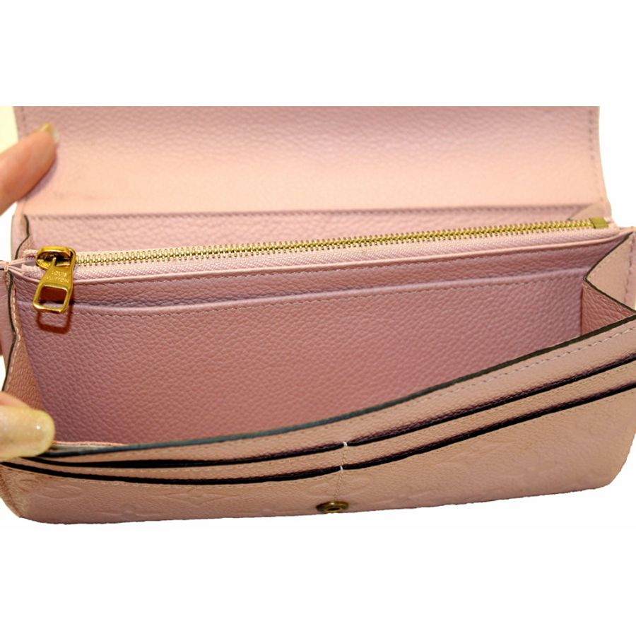 Louis Vuitton Pink Monogram Empreinte Leather Sarah Wallet-23