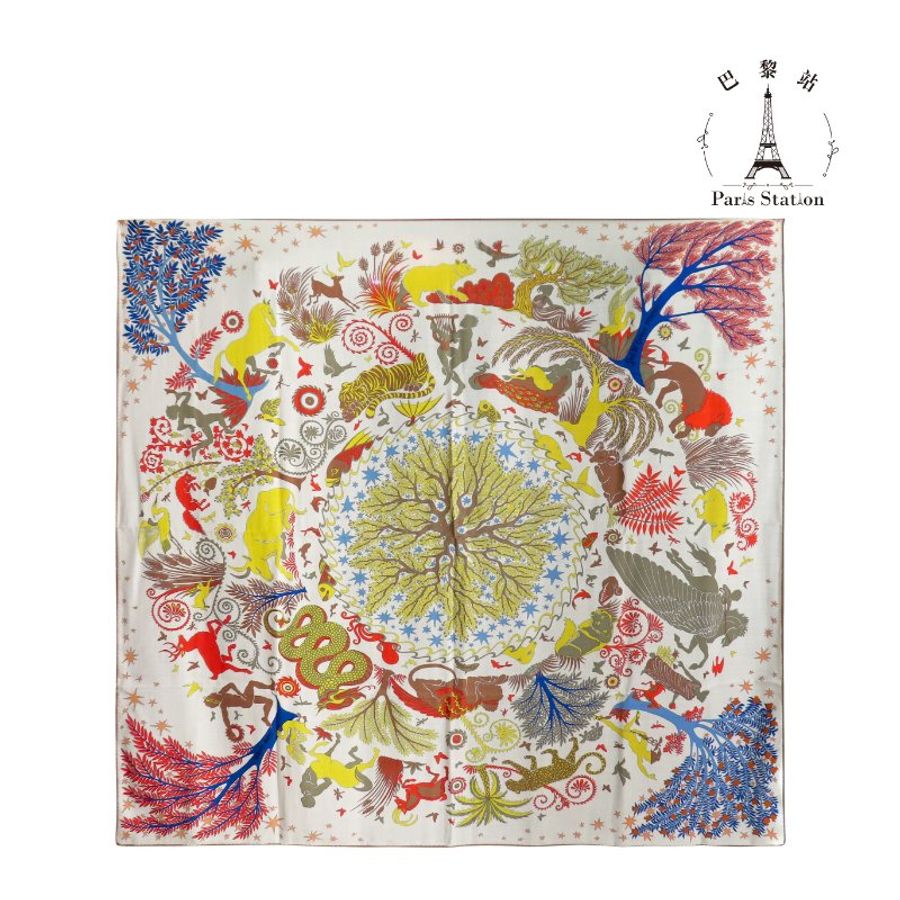 【巴黎站二手名牌專賣店】*全新現貨*HERMES 愛馬仕 真品*在奧菲斯的魔咒下絲巾140*140方巾-2