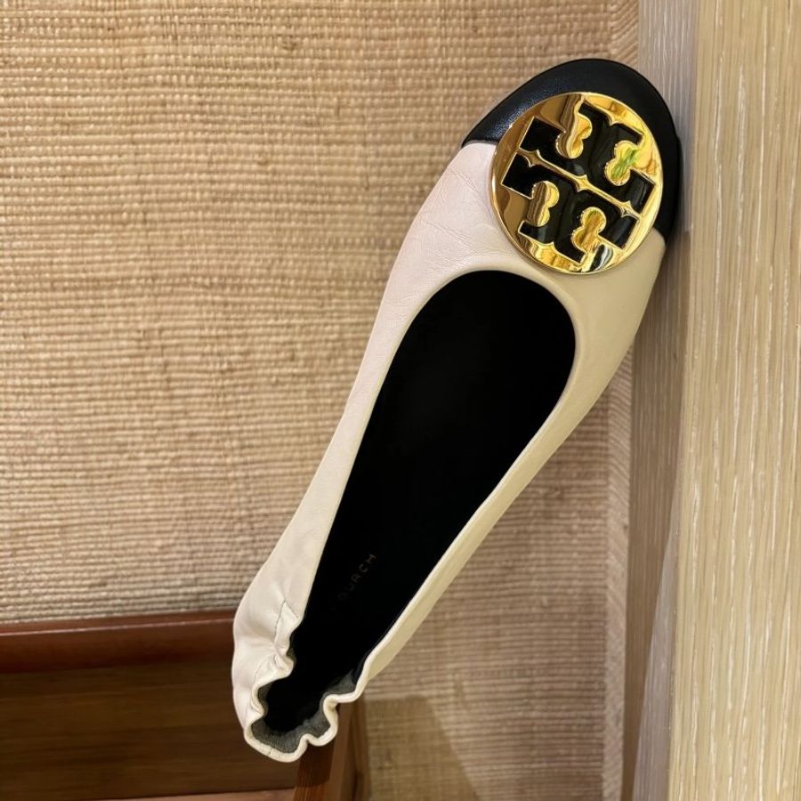 🎁母親節特價🎁Tory Burch 148336 女款 Claire芭蕾平底鞋  黑白雙色 EU36/US6-2