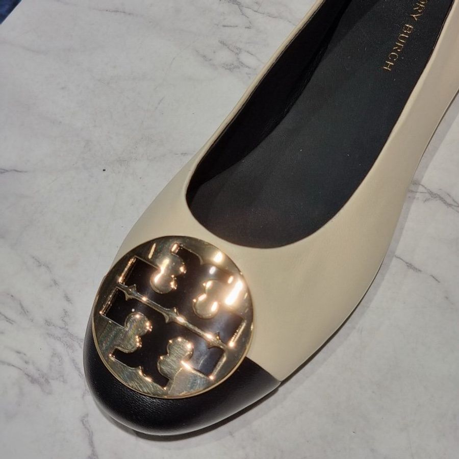 🎁母親節特價🎁Tory Burch 148336 女款 Claire芭蕾平底鞋  黑白雙色 EU36/US6-4
