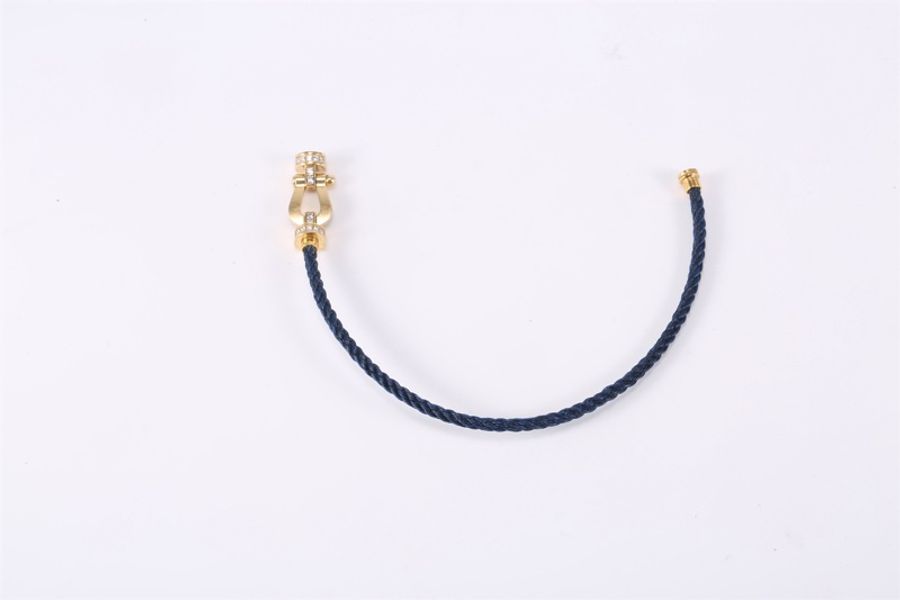 Fred（斐登） 10 馬蹄扣 手繩 中號 20mm 半鑽 18K黃金 黃金-1