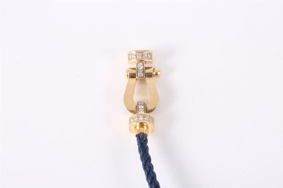 Fred（斐登） 10 馬蹄扣 手繩 中號 20mm 半鑽 18K黃金 黃金-3